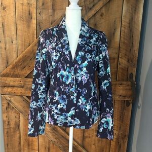 Ann Taylor Navy Floral Blazer